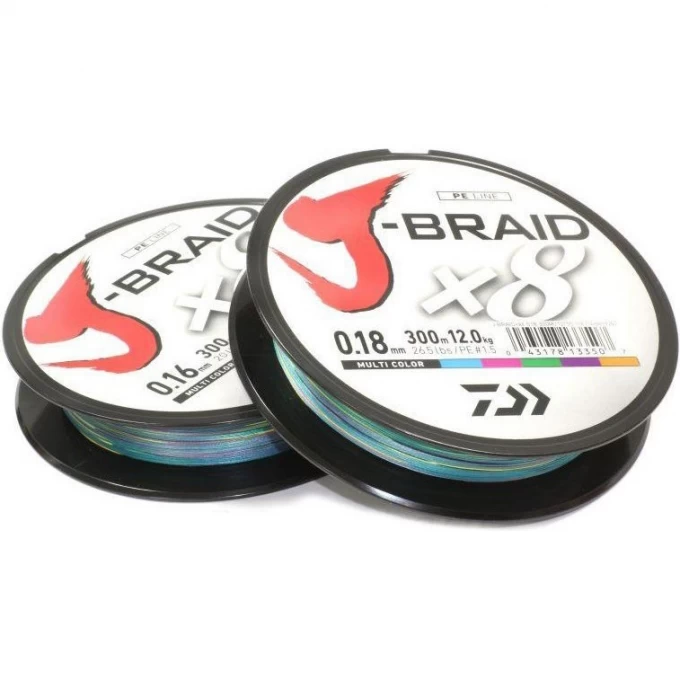 Шнур DAIWA J-Braid X8 0,35мм 300м multicolor 12755-135 Шнур DAIWA J-Braid X8 0,35мм 300м multicolor 12755-135